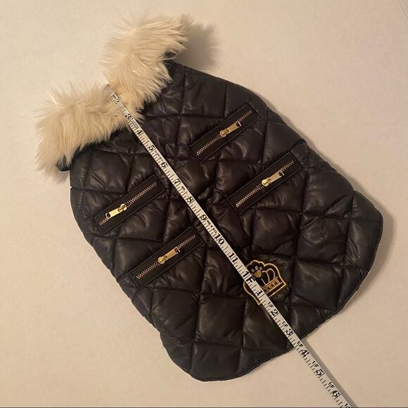 Pet Society Quilted Winter Jacket with Gold Zippers for small dogs - Picture 2 of 10